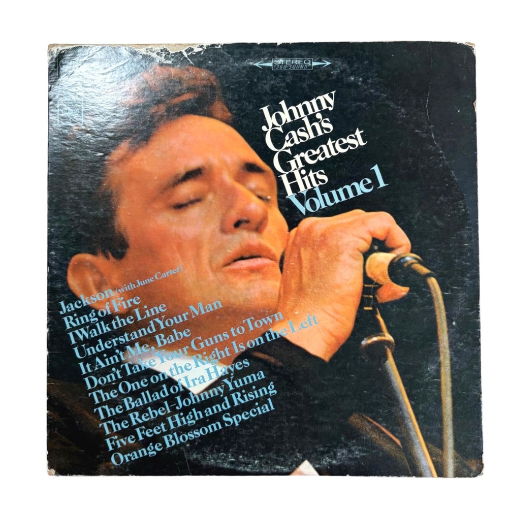 Vintage 1959 Johnny Cash Greatest Hits Volume 1 Vinyl Columbia CS Stereo Country